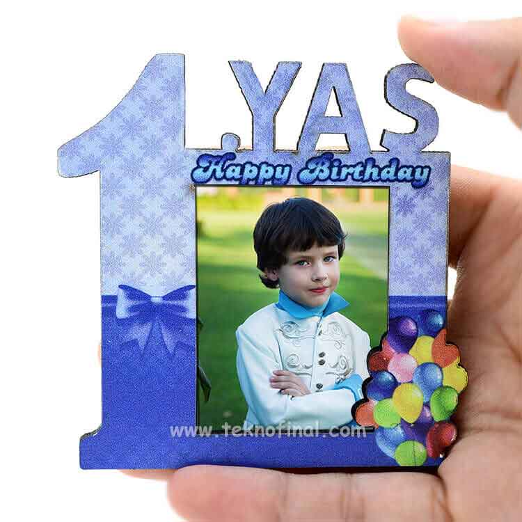 1 Yaş Mavi Magnet Çerçeve - 1