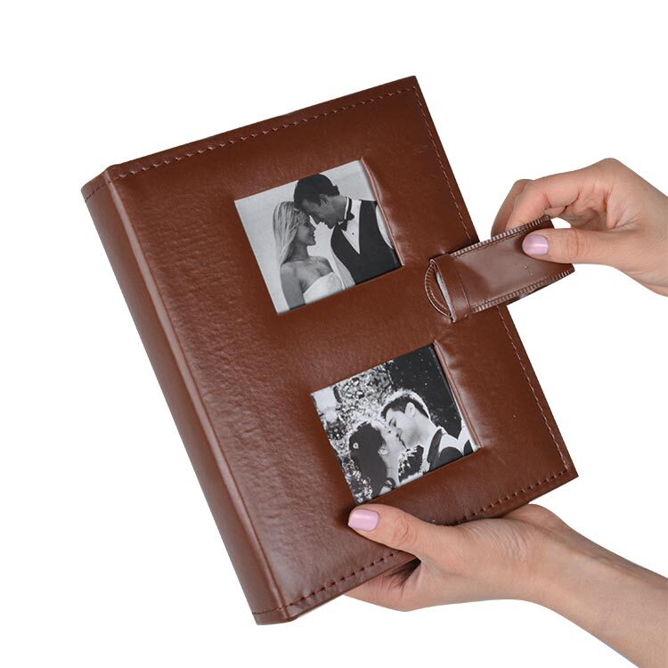 100'lük Deri Kahverengi Fotoğraf Albümü - 15x21cm - 4