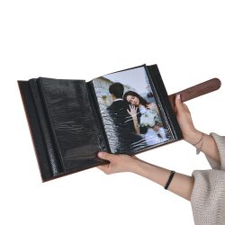 100'lük Deri Kahverengi Fotoğraf Albümü - 15x21cm - 6