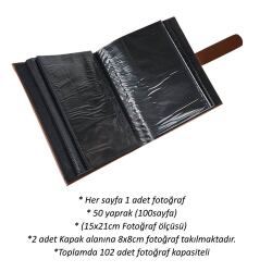 100'lük Deri Kahverengi Fotoğraf Albümü - 15x21cm - 2