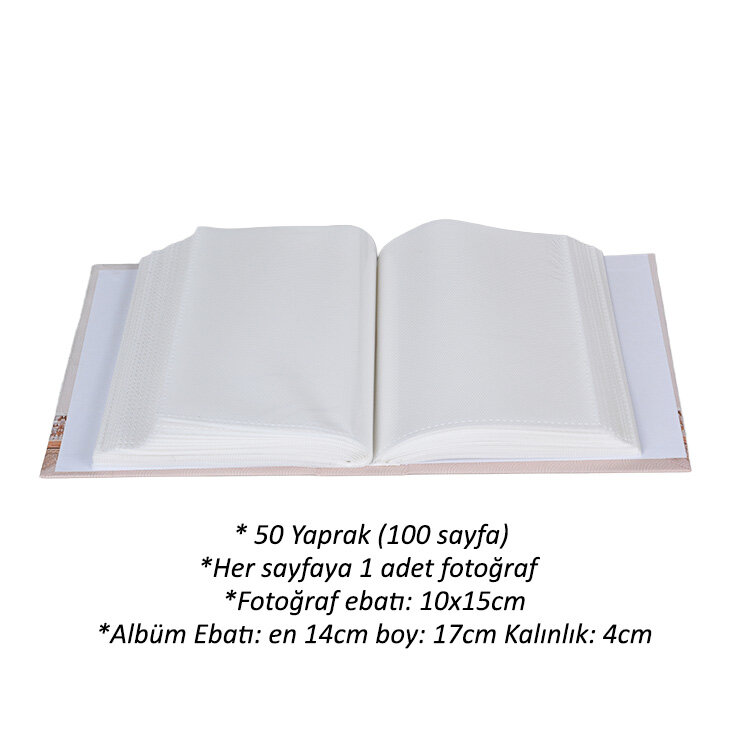 100'lük Kutulu Çiçek Desenli Fotoğraf Albümü - 10x15cm - 2