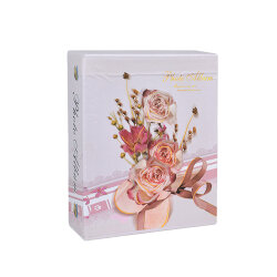 100'lük Kutulu Çiçek Desenli Fotoğraf Albümü - 10x15cm - 7