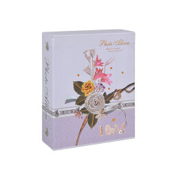 100'lük Kutulu Çiçek Desenli Fotoğraf Albümü - 10x15cm - 8