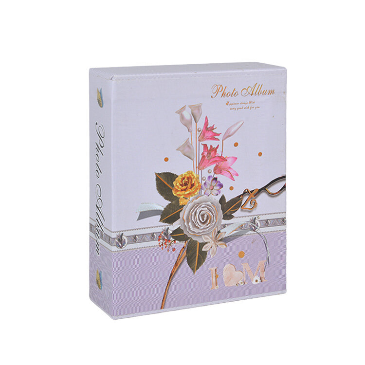 100'lük Kutulu Çiçek Desenli Fotoğraf Albümü - 10x15cm - 8