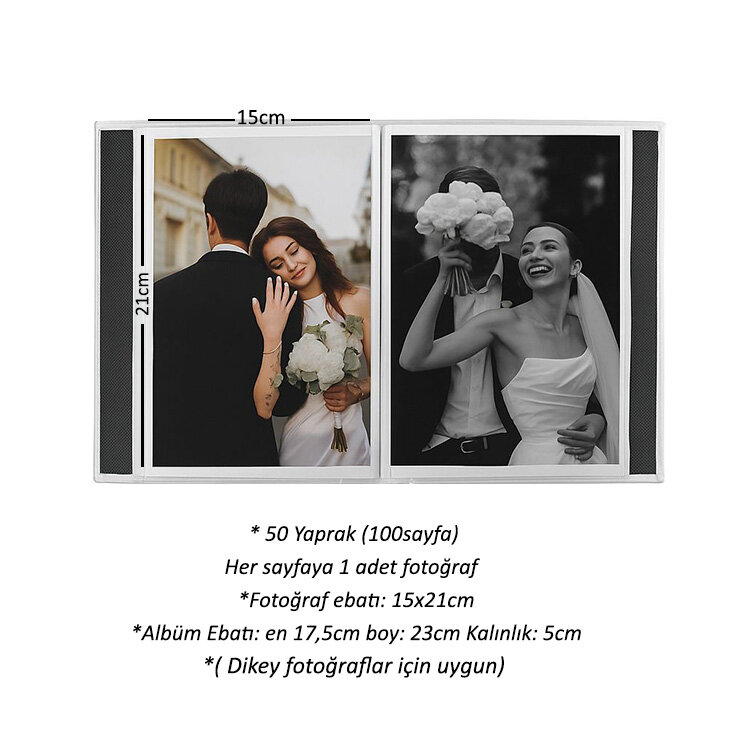 100'lük Pencereli Desenli Fotoğraf Albümü - 15x21cm - 2