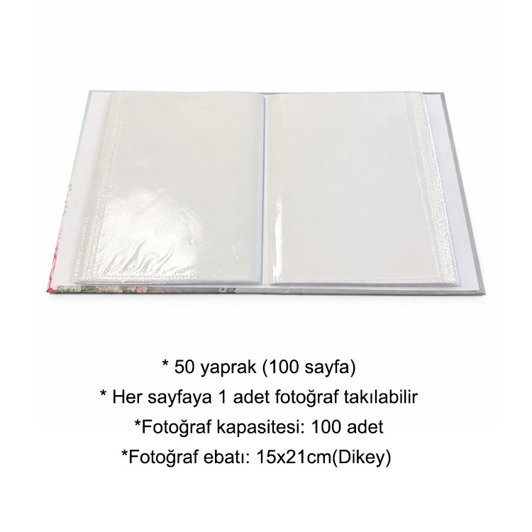 100'lük Renkli Desenli Promosyon Fotoğraf Albümü - 15x21cm - 2