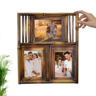 3'lü 10x15 Bambu Duvar Fotoğraf Çerçevesi - 1
