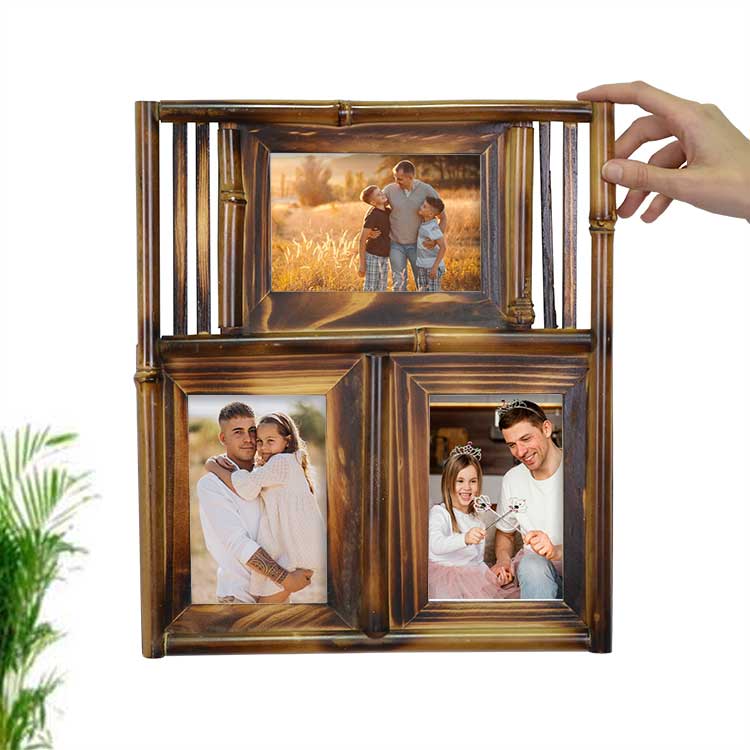 3'lü 10x15 Bambu Duvar Fotoğraf Çerçevesi - 1