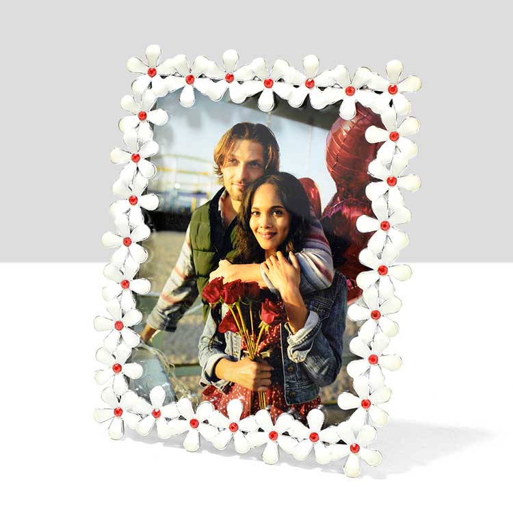 15x21 Çiçek Kenarlı Taşlı Çerçeve - 1