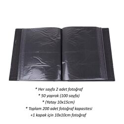 200'lük Pencereli 10x15cm Deri Fotoğraf Albümü - 1. Sınıf Kalite - 2