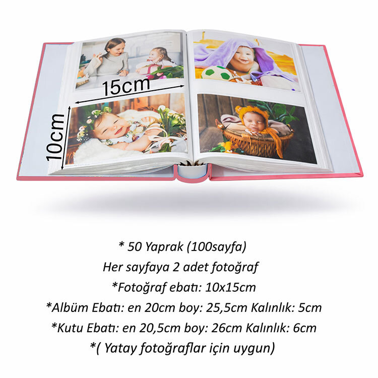 200'lük Kutulu 10x15cm Bebek Fotoğraf Albümü - Girl & Boy - 5
