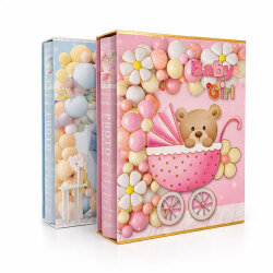 200'lük Kutulu 10x15cm Bebek Fotoğraf Albümü - Girl & Boy - 