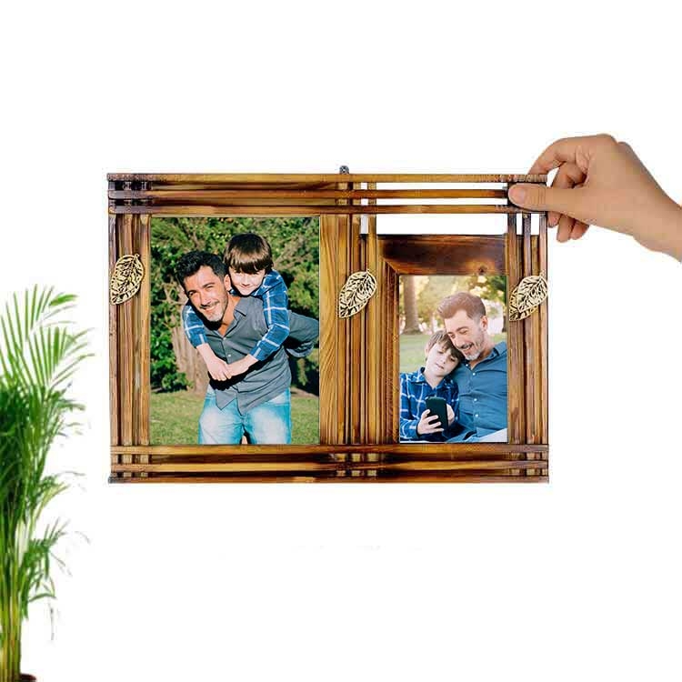 2'li 10x15 ve 15x21 Bambu Duvar Fotoğraf Çerçevesi - 1