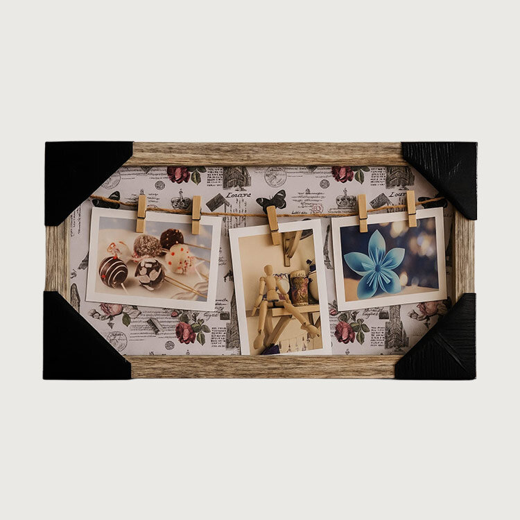2'li Paket Ahşap İpli Fotoğraf Çerçevesi - 22x42cm - 4