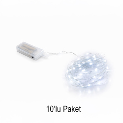 3 Metre Pilli Beyaz Peri Led - 10'lu Paket - NobbyStar