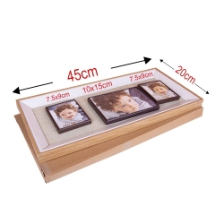 3 Piece Wooden DIY Magnetic Photo Frame 20x45 cm - Thumbnail