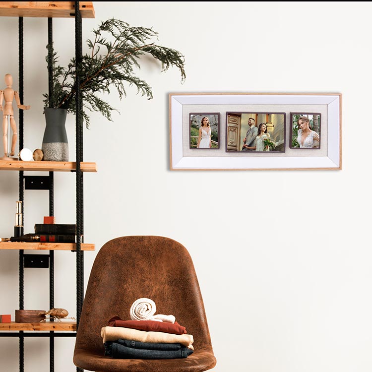 3 Piece Wooden DIY Magnetic Photo Frame 20x45 cm - 2
