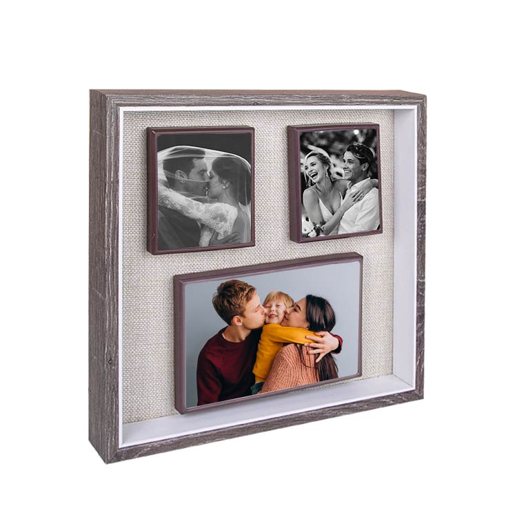 3 Piece Wooden DIY Magnetic Photo Frame - 2
