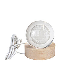 3D Led Işıklı Dünya Kristal Cam Küre Gece Lambası - NobbyStar
