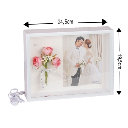 3D LED'li Çiçek Buketi Fotoğraf Çerçevesi - 6