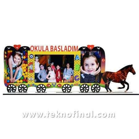 3'lü Fayton Okula Başladım Okul Çerçevesi - 1