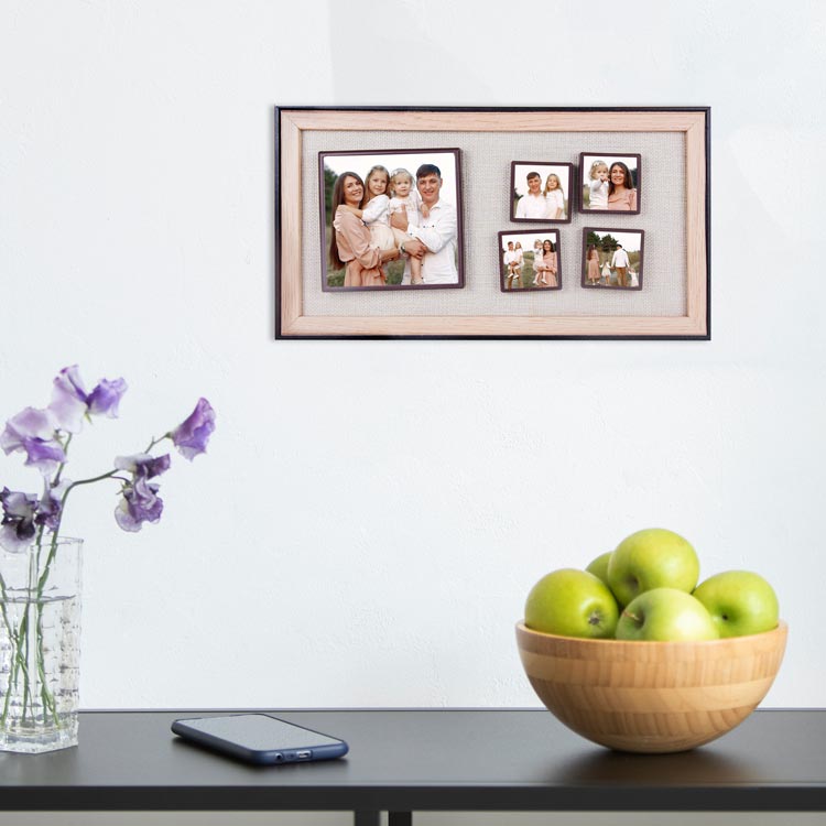 5 Piece Wooden DIY Magnetic Photo Frame 18x33 cm