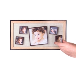 5 Piece Wooden DIY Magnetic Photo Frame 18x33 cm - Thumbnail
