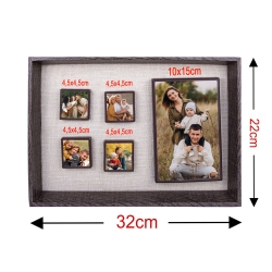 5 Piece Wooden DIY Magnetic Photo Frame 22x32 cm - Thumbnail