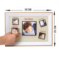 5 Piece Wooden DIY Magnetic Photo Frame 25x35 cm - Thumbnail