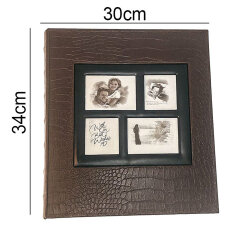 500'lük Deri Kahverengi Fotoğraf Albümü - 10x15cm - 4
