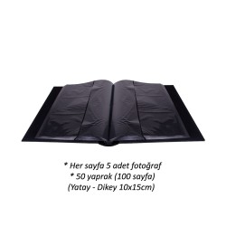 NobbyStar Hediye - 500'lük Deri Siyah Fotoğraf Albümü 10x15 - 46500 (1)