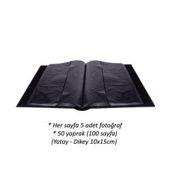 500'lük Deri Siyah Fotoğraf Albümü - 10x15cm - 2