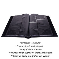 500'lük Deri Siyah Fotoğraf Albümü - 10x15cm - NobbyStar (1)