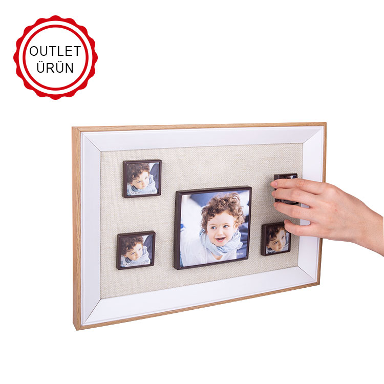 5'li Ahşap Magnetli Fotoğraf Çerçevesi - 25x35cm - 1