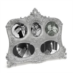 5'li Kabartmalı Vintage Silver Fotoğraf Çerçevesi - 1