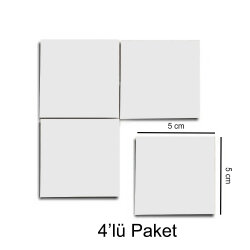 Süblimasyon Kare Seramik Magnet 5x5cm - 4'lü Paket - NobbyStar