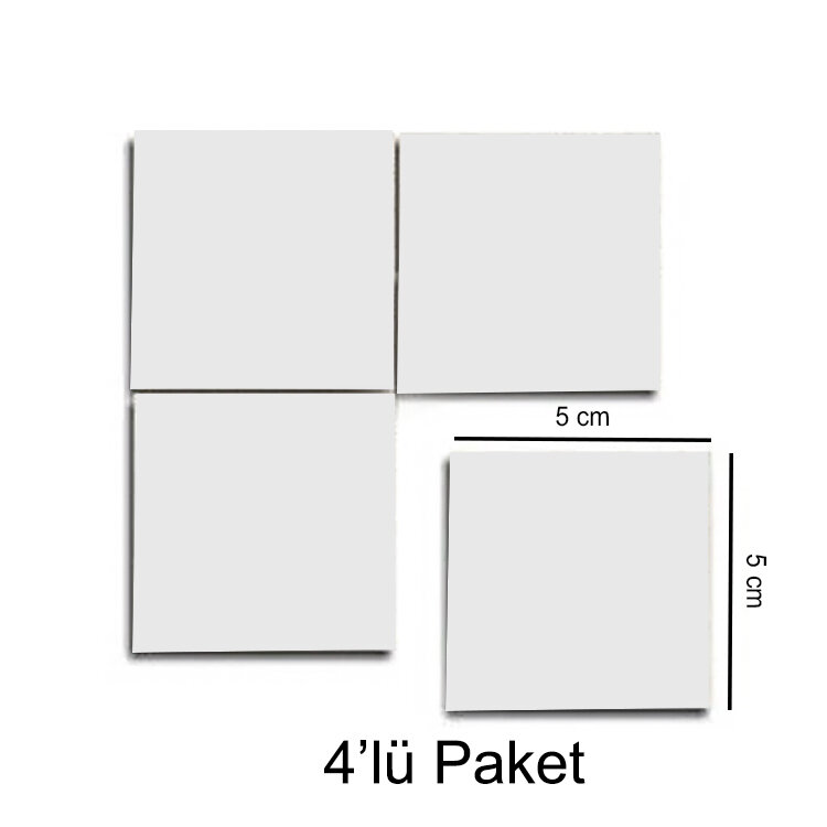 Süblimasyon Kare Seramik Magnet 5x5cm - 4'lü Paket - 1