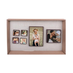 6 Piece Wooden DIY Magnetic Photo Frame 27x42 cm - Thumbnail