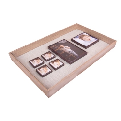 6 Piece Wooden DIY Magnetic Photo Frame 27x42 cm - Thumbnail