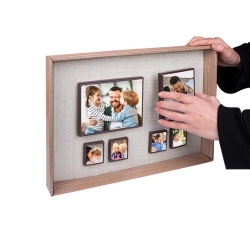 6 Piece Wooden DIY Magnetic Photo Frame 27x42 cm - Thumbnail