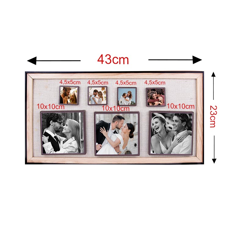 7 Piece Wooden DIY Magnetic Photo Frame 