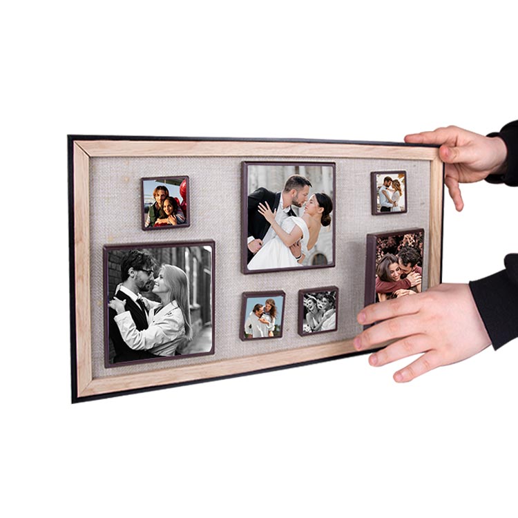 7 Piece Wooden DIY Magnetic Photo Frame 