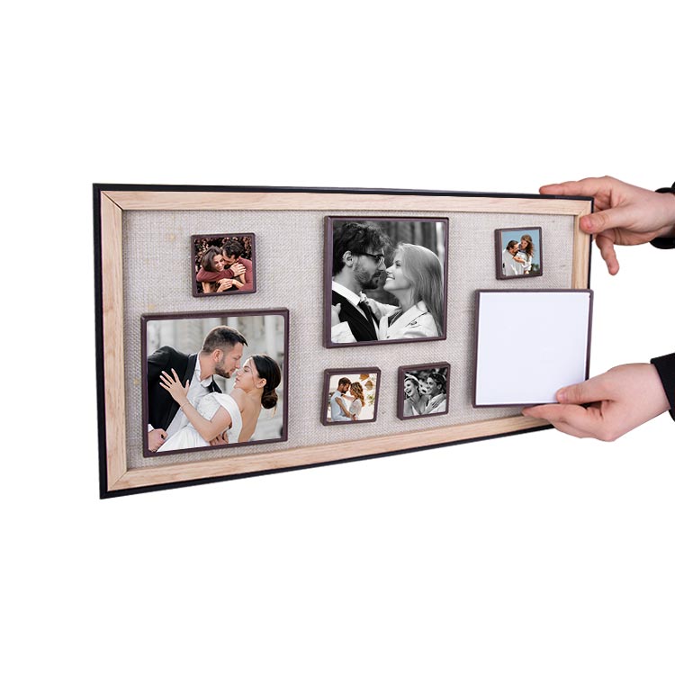 7 Piece Wooden DIY Magnetic Photo Frame - 4