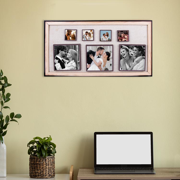 7 Piece Wooden DIY Magnetic Photo Frame 