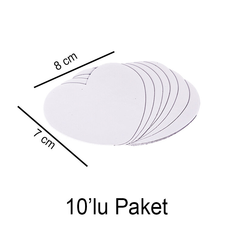 Süblimasyon Kalp Magnet 7x8cm - 10'lu Paket - 1