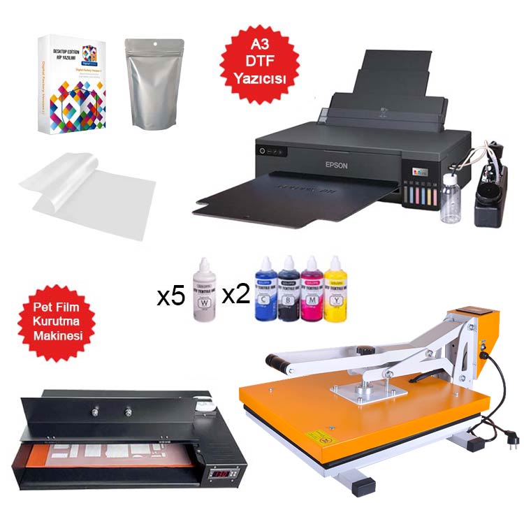A3 Mega Modifiyeli DTF Tekstil Baskı Makine Seti - 1