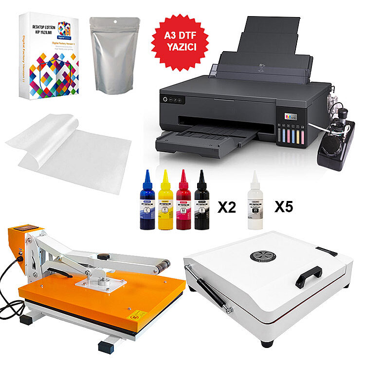 A3 Mega Modifiyeli DTF Tekstil Baskı Makine Seti - 1