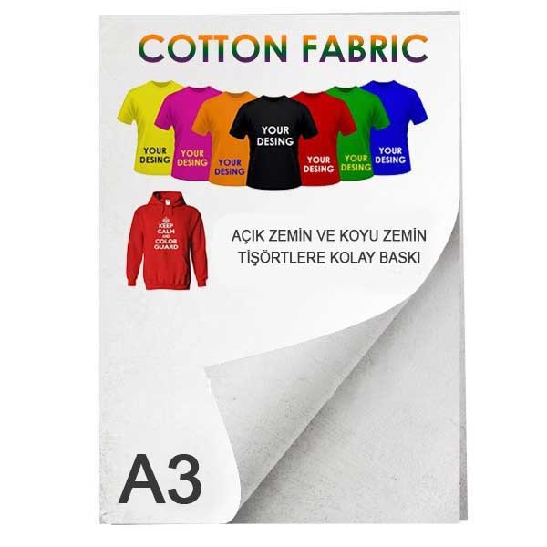 A3 Subli Cotton Fabric Kumaş Baskı Kağıdı - 5 adet