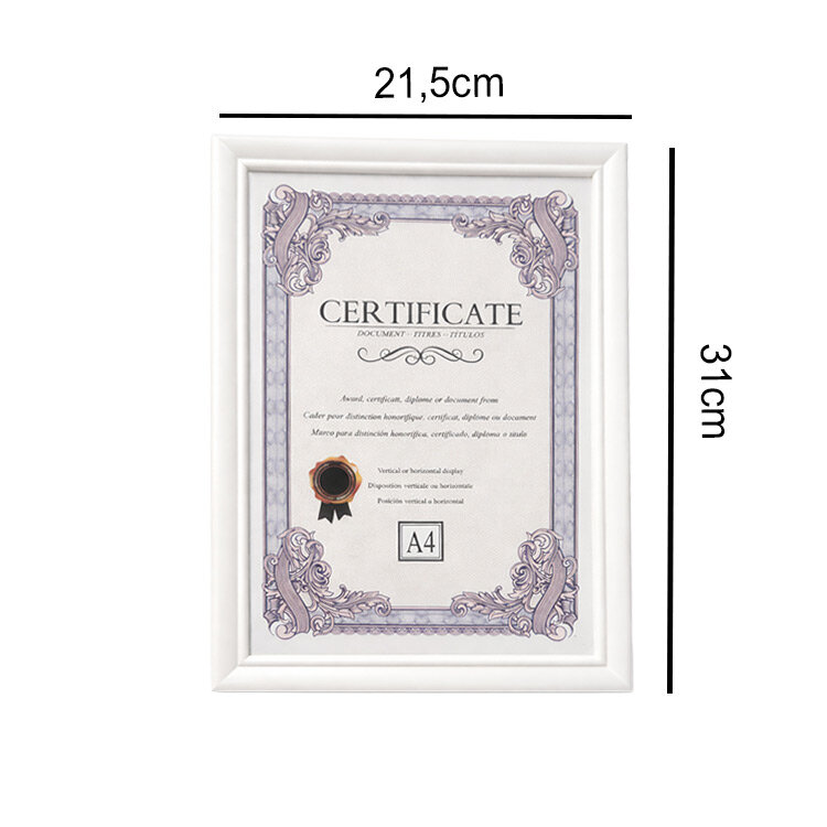A4 Beyaz Diploma ve Sertifika Çerçevesi - 20x30cm - 6