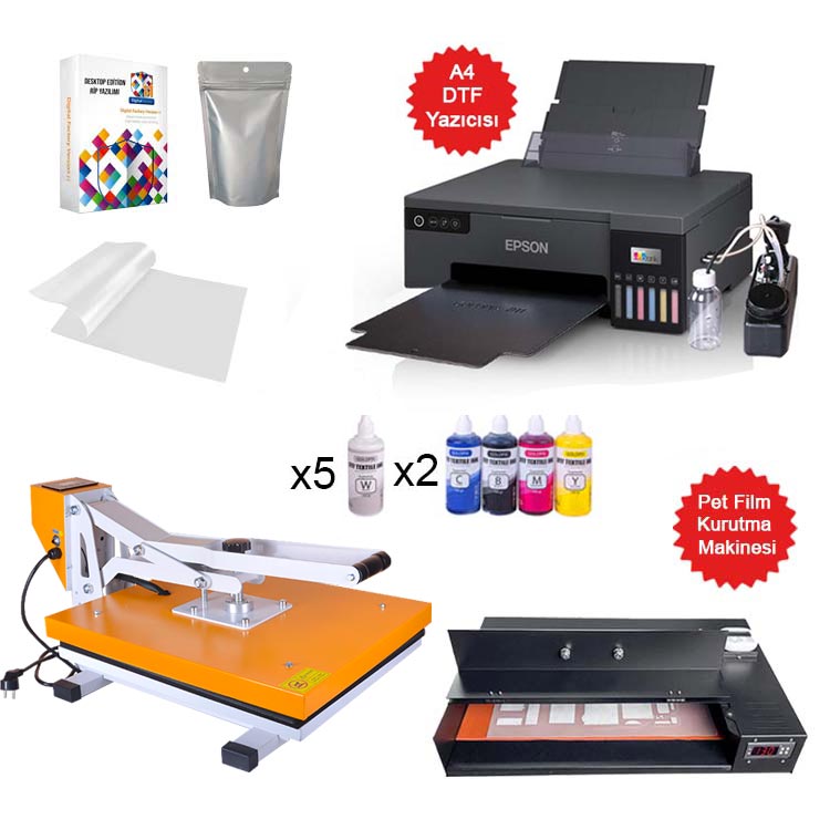 A4 Modifiyeli DTF Mega Tekstil Baskı Makine Seti - 1